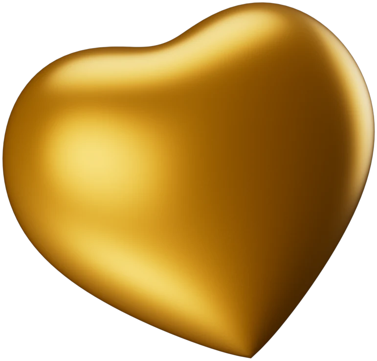 Coração dourado, ilustração de marca da TopX